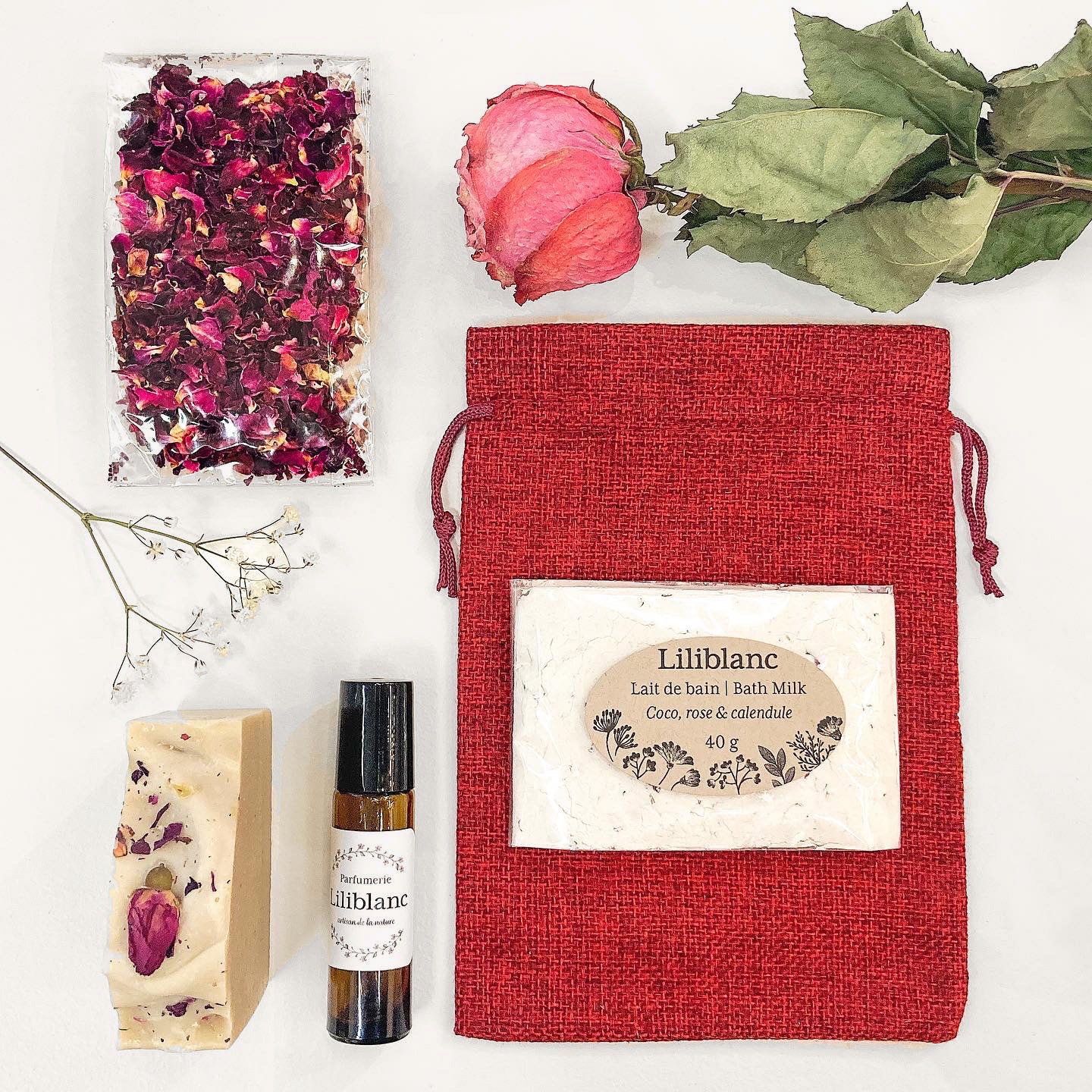 Ensemble cadeau à la rose