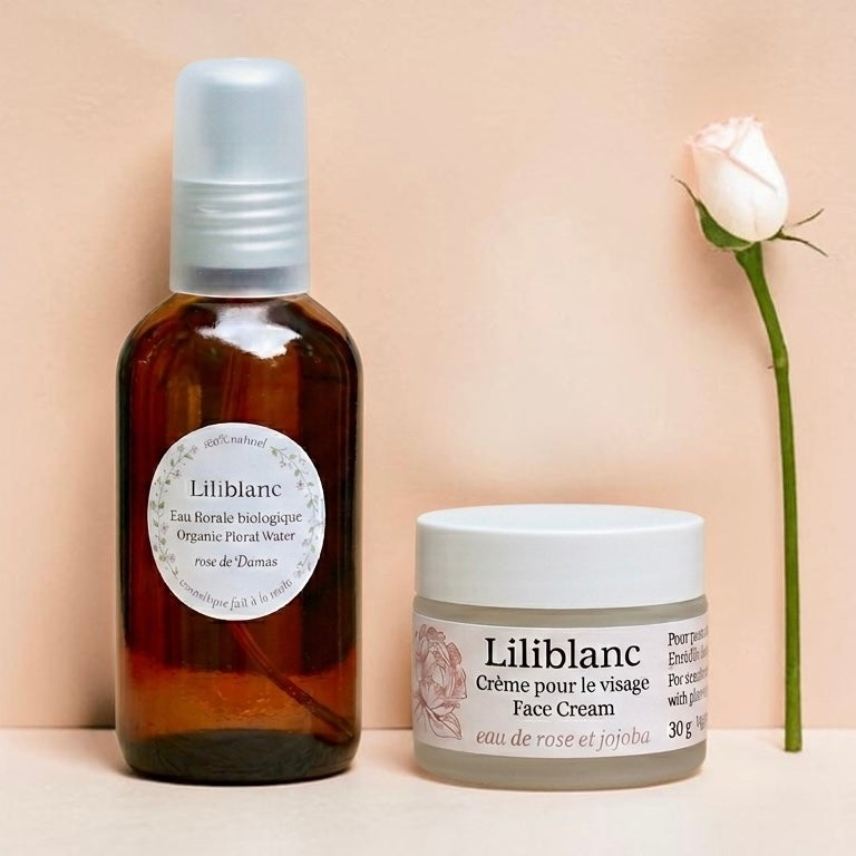 Duo crème visage Rose &amp; Jojoba et Hydrolat Rose de Damas